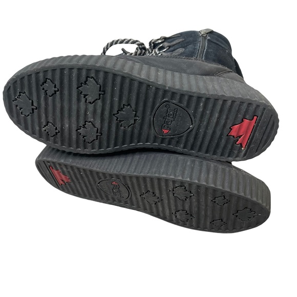 PAJAR Women's Black Leather Suede Lace Up Faux Wool Snow Winter Boots -30c 10 - Picture 11 of 14